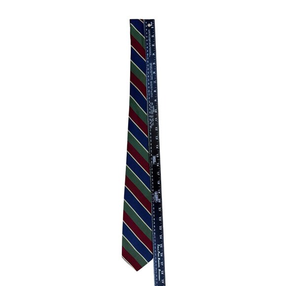 Vintage Brooks Brothers Mens Red Green Blue Striped Silk Necktie Classic - Picture 6 of 7